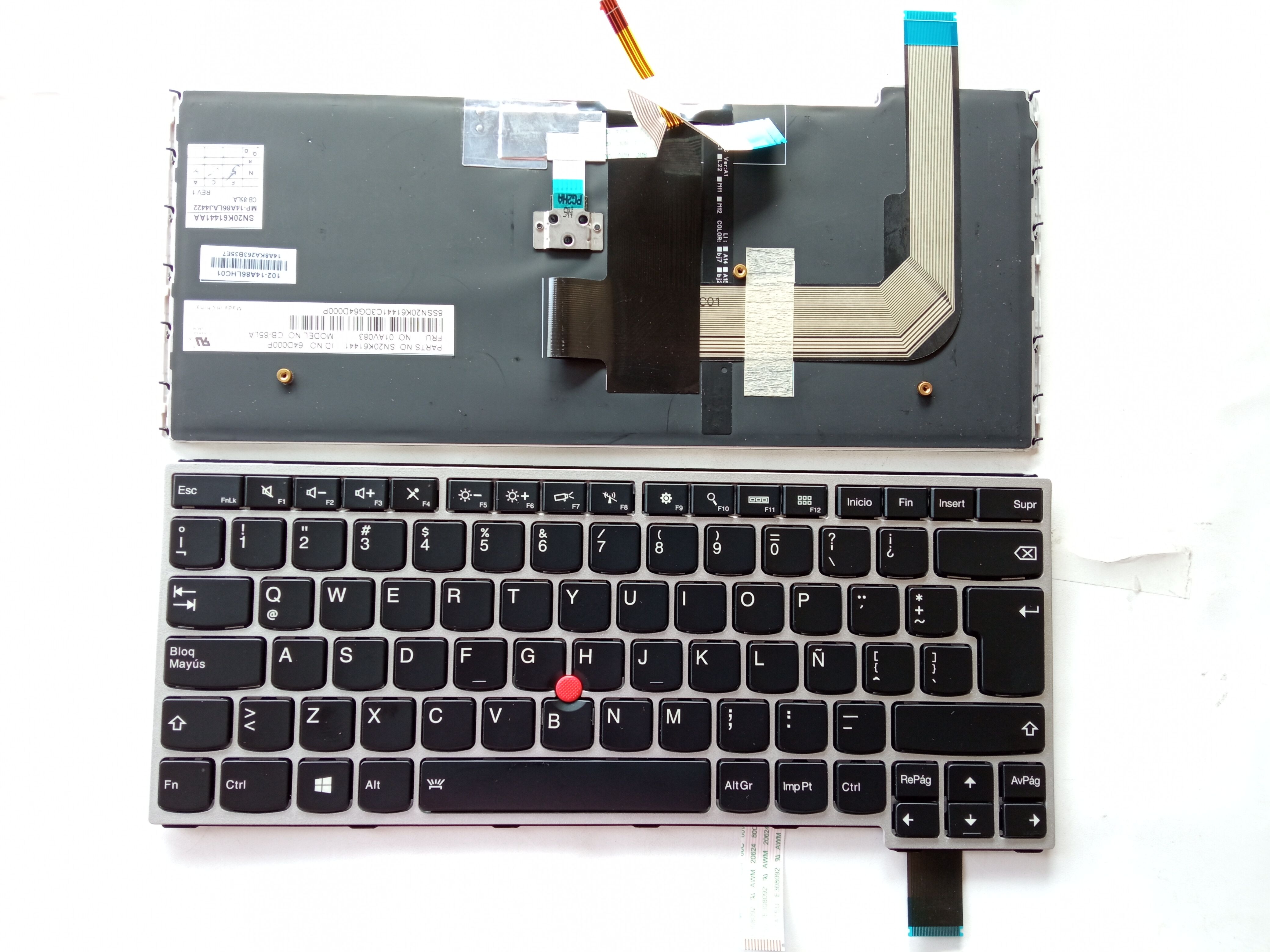 Picture of New Replacement Laptop Keyboard For IBM YOGA14/YOGA460 SILVER FRAME BLACK With Point Backlit LA Layout